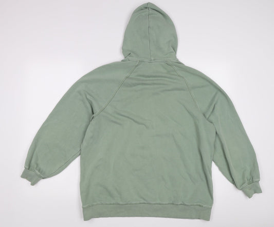 H&M Green Pullover Hoodie, M, Unisex, Hooded, Pockets