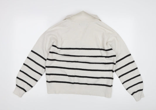 Womens UK Size S Marks and Spencer White Pullover Jumper