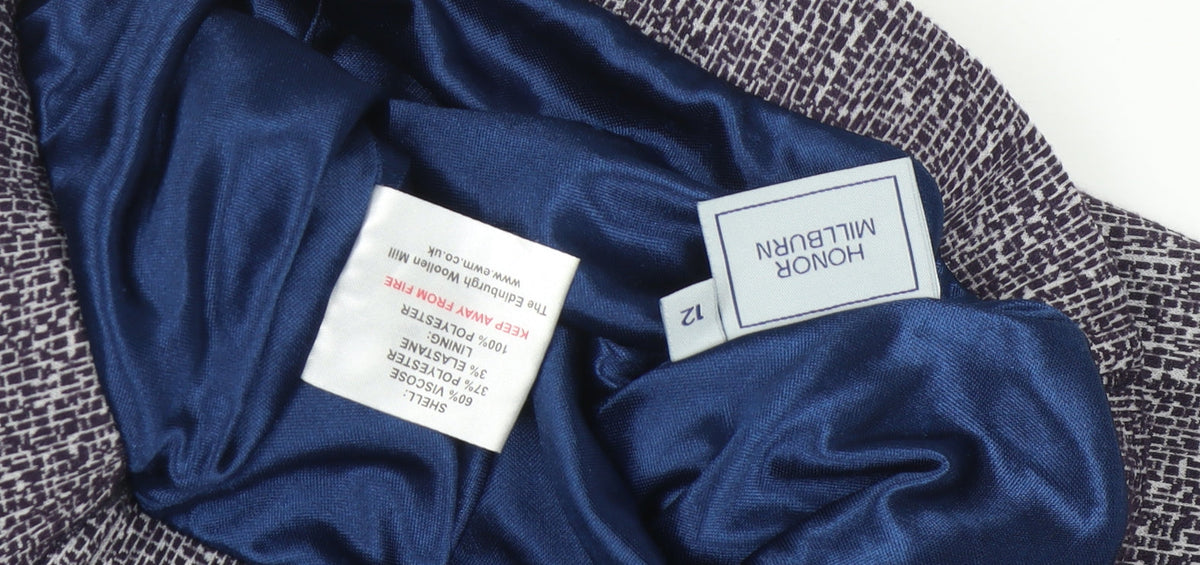 Close-up detail of Honor Millburn Women's Grey A-Line Skirt, size 12