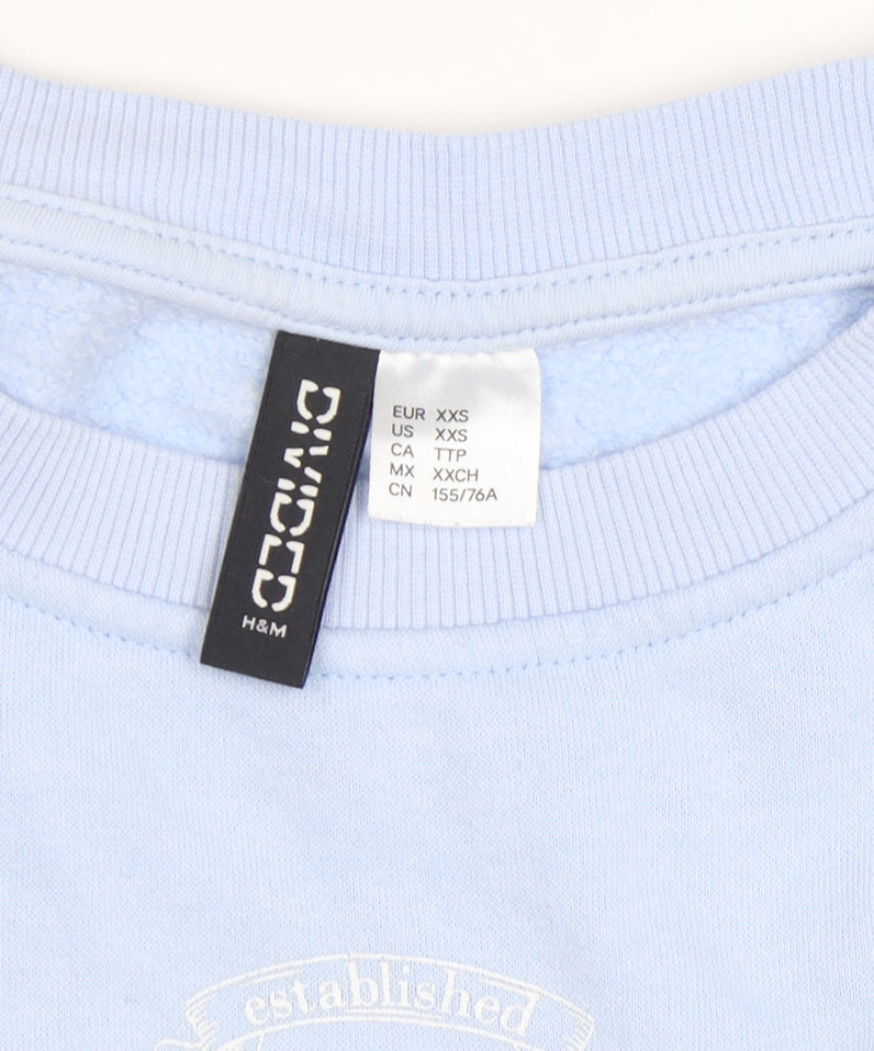 H&M Women's Blue Sweatshirt, 2XS, Casual Pullover