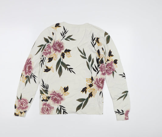Apricot Women's Ivory Floral Pullover Jumper Size 10