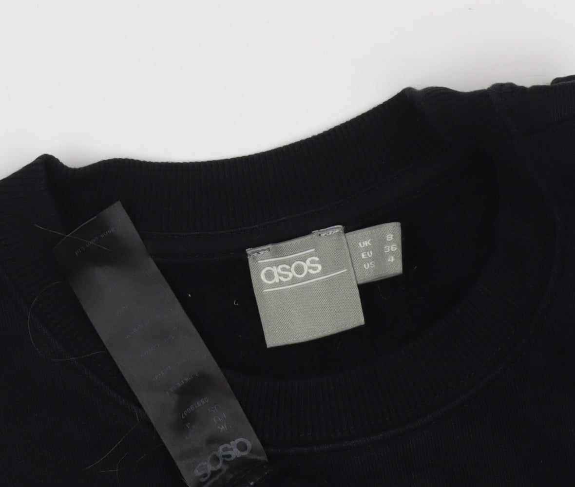 Womens UK Size 8 ASOS Black Pullover Sweatshirt