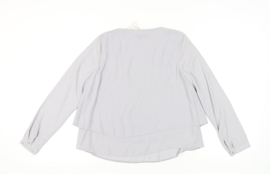 F&F Women's Grey Long Sleeve Blouse Size 10