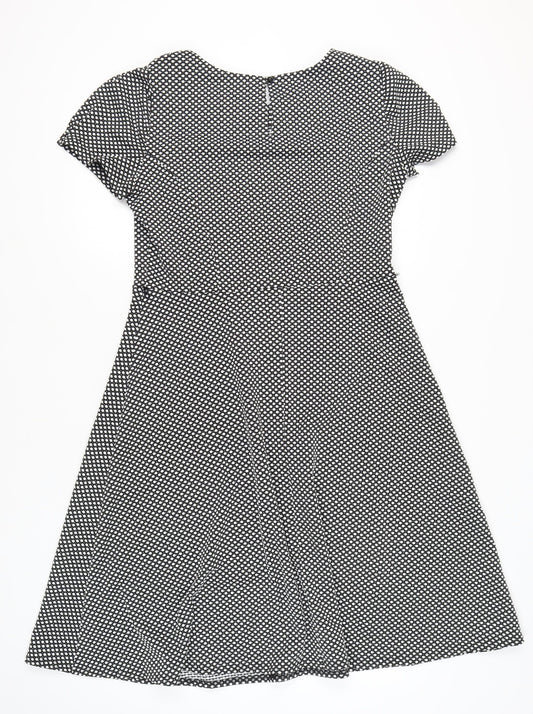 BHS Women's Black Geometric Size 16 Casual Dress