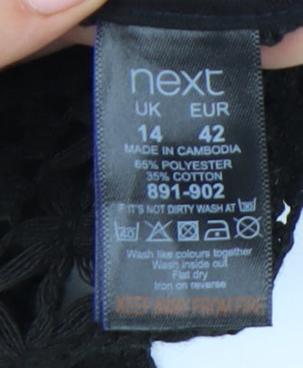 Womens UK Size 14 NEXT Black Basic Blouse