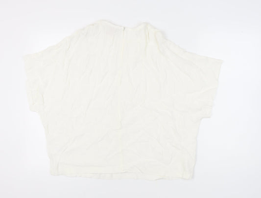 Womens UK Size 10 H&M White Basic Blouse