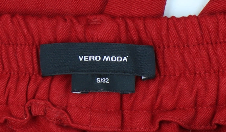 Womens UK Size S VERO MODA Regular Fit Red Trousers