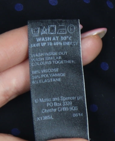 Marks and Spencer Women's Black Polka Dot Pencil Skirt