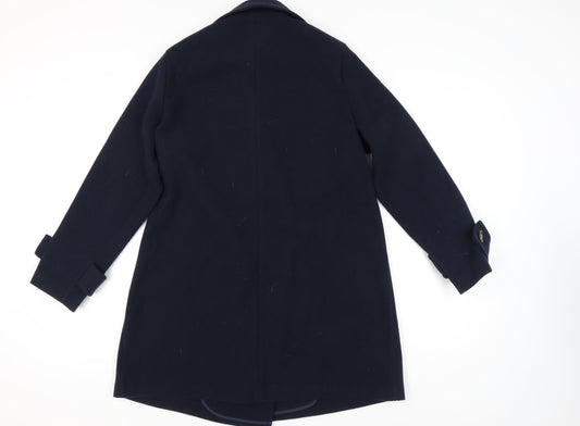 F&F Women's Blue Wool Pea Coat, Size M, Mid-Length