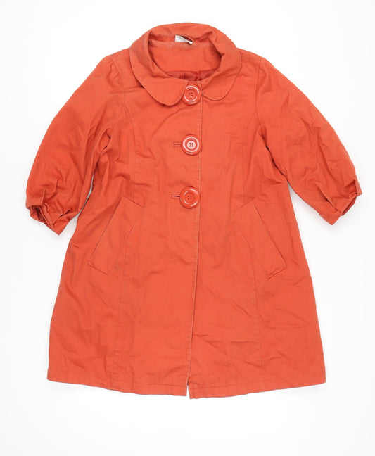 Womens UK Size 10 Atmosphere Orange Pea Coat Coat