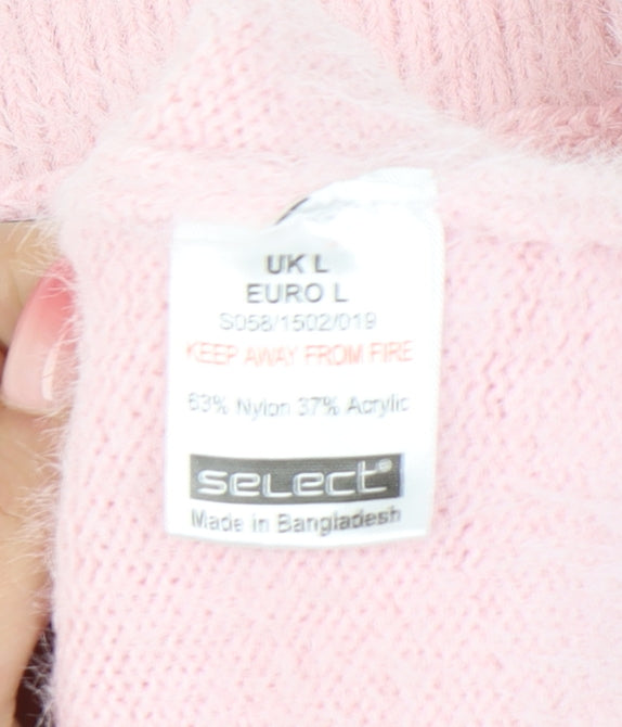 Womens UK Size L Select Pink Pullover Jumper