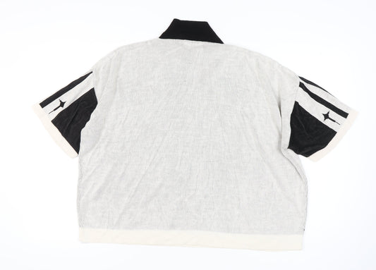 boohooMAN Men's Black L Racing Collared Jumper