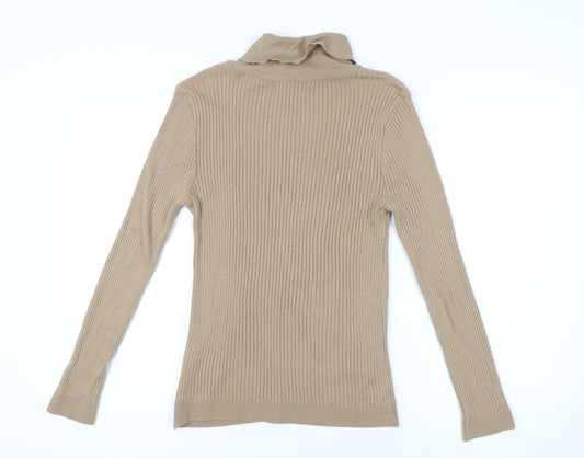 Topman Men's Beige Roll Neck Pullover M