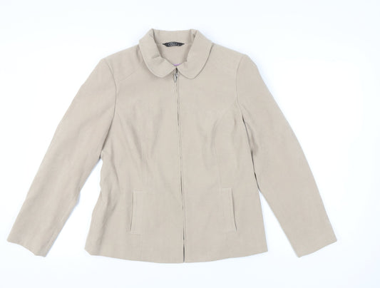 Womens UK Size 14 BM Beige Basic Jacket