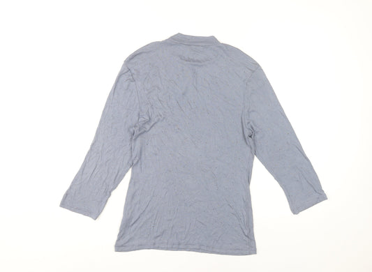 Tu Women's Blue 3/4 Sleeve Mock Neck Top Size 12