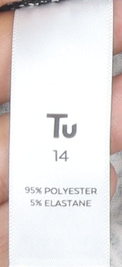 TU Women's Black 3/4 Sleeve Sheath Dress Size 14