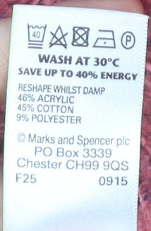 Womens UK Size 10 Marks and Spencer Pink Pullover Jumper