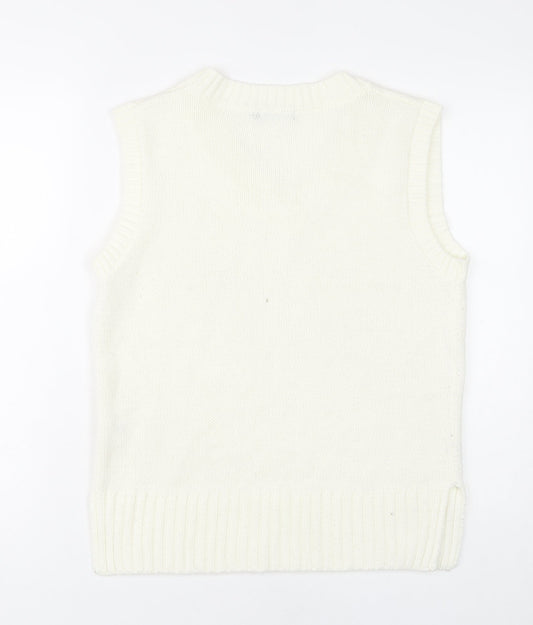 Boohoo Women's White Acrylic Vest S