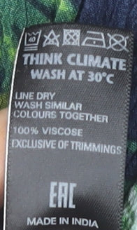 Womens UK Size 14 Marks and Spencer Regular Fit Cropped Multicoloured Trousers