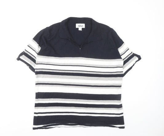 Womens UK Size 16/18 Afibel Multicoloured Basic Polo