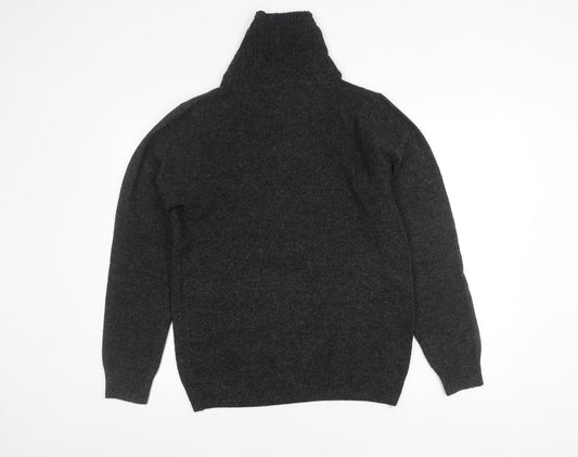 H&M Men’s Grey High Neck Knit Jumper Size M