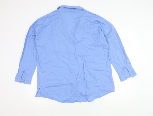 Nutmeg Women's Blue Collared Button-Up Shirt Size 12