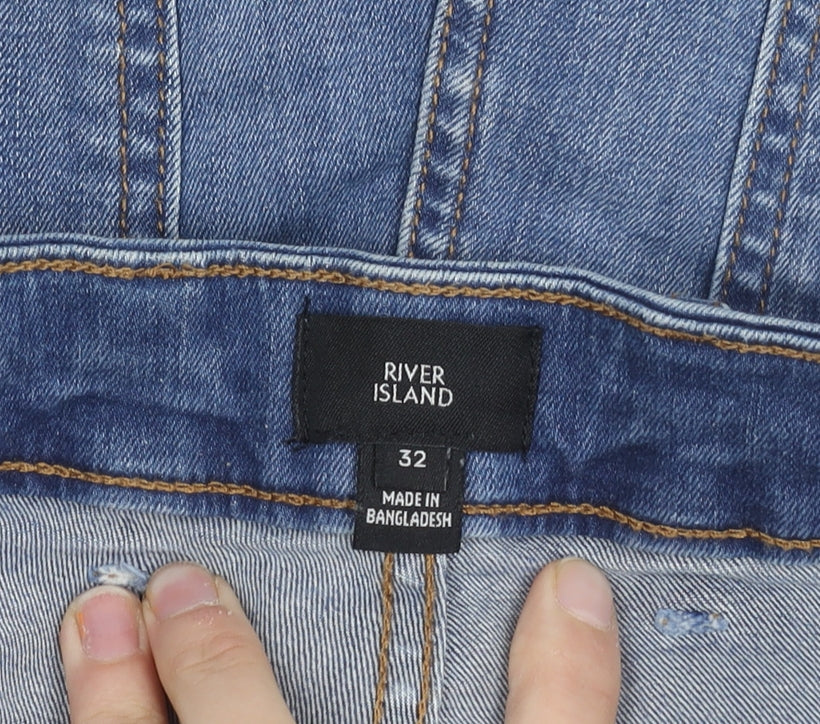 River Island Women's Blue Bermuda Shorts, Size 32