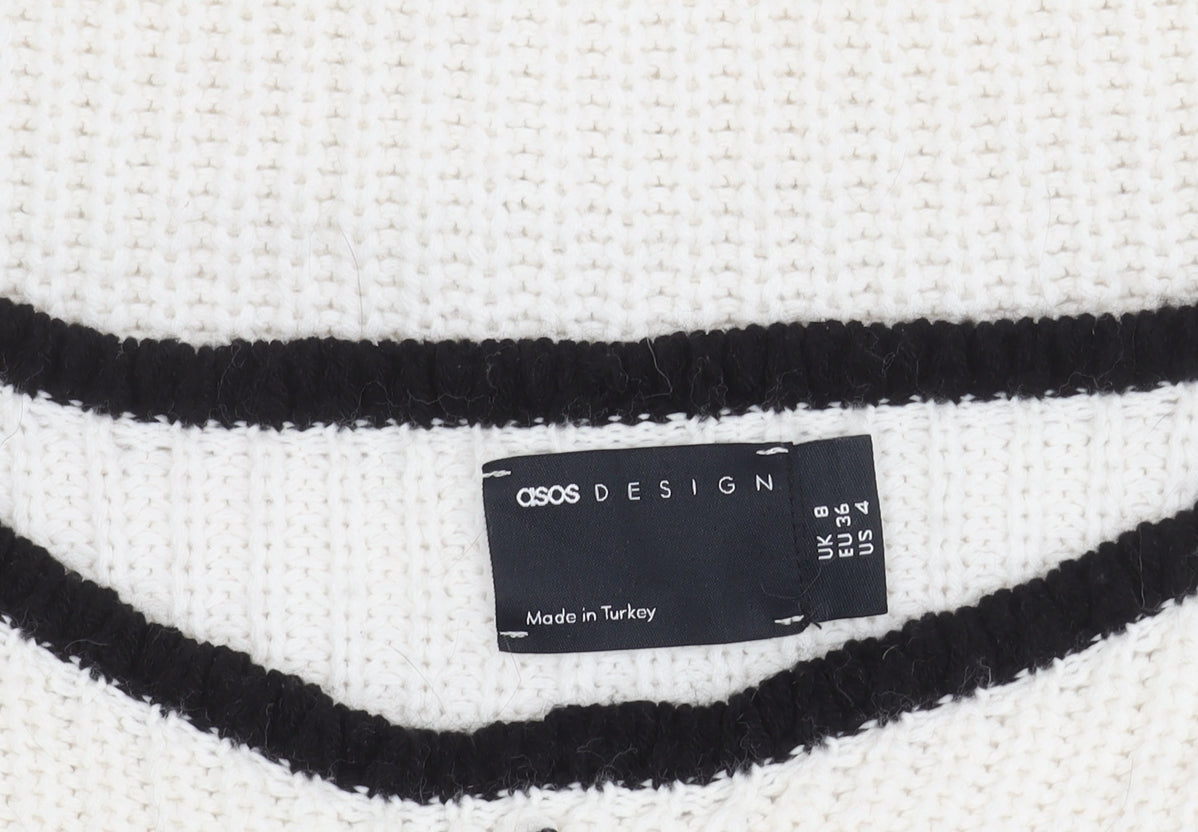 Womens UK Size 8 ASOS White Pullover Jumper