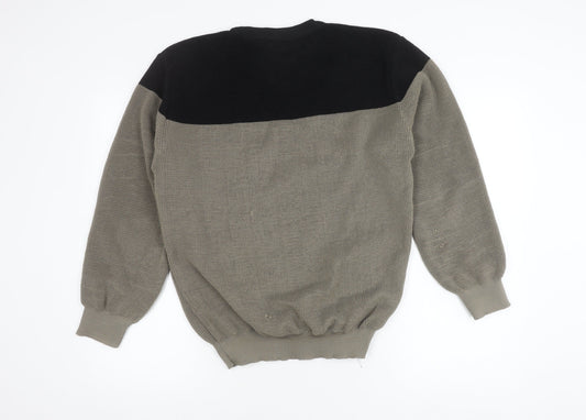 boohooMAN Men's Grey Waffle-Knit Jumper L