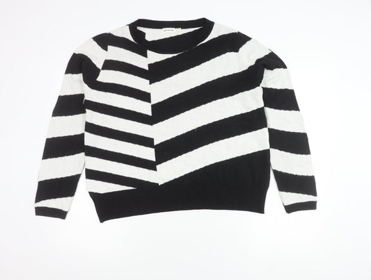 paz torras Men's Black Striped Pullover Jumper M
