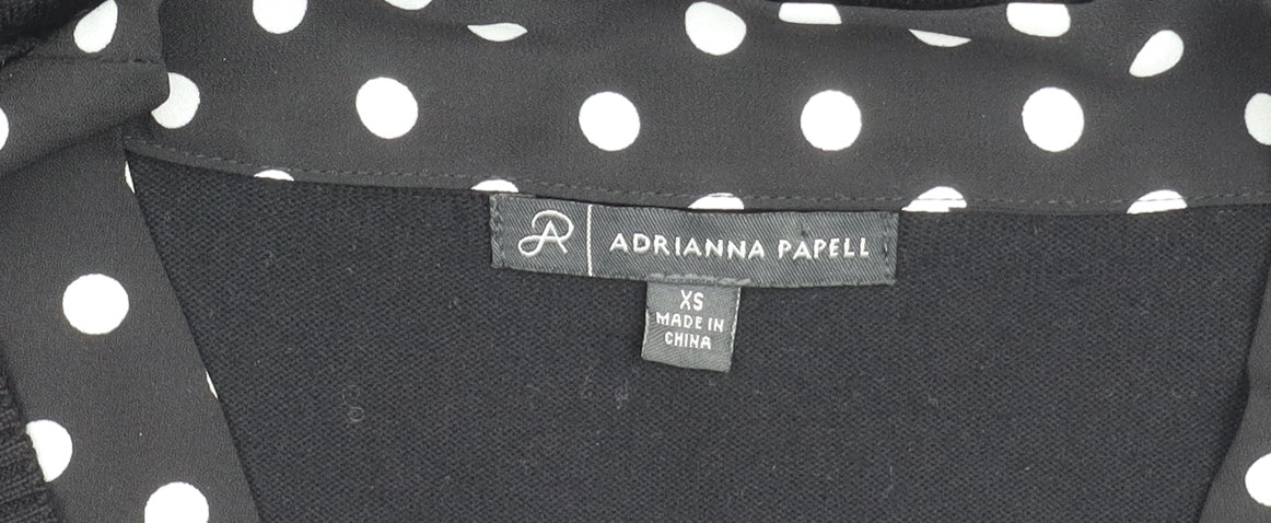 Adrianna Papell Women's Black Bow Polka Dot Jumper XS
