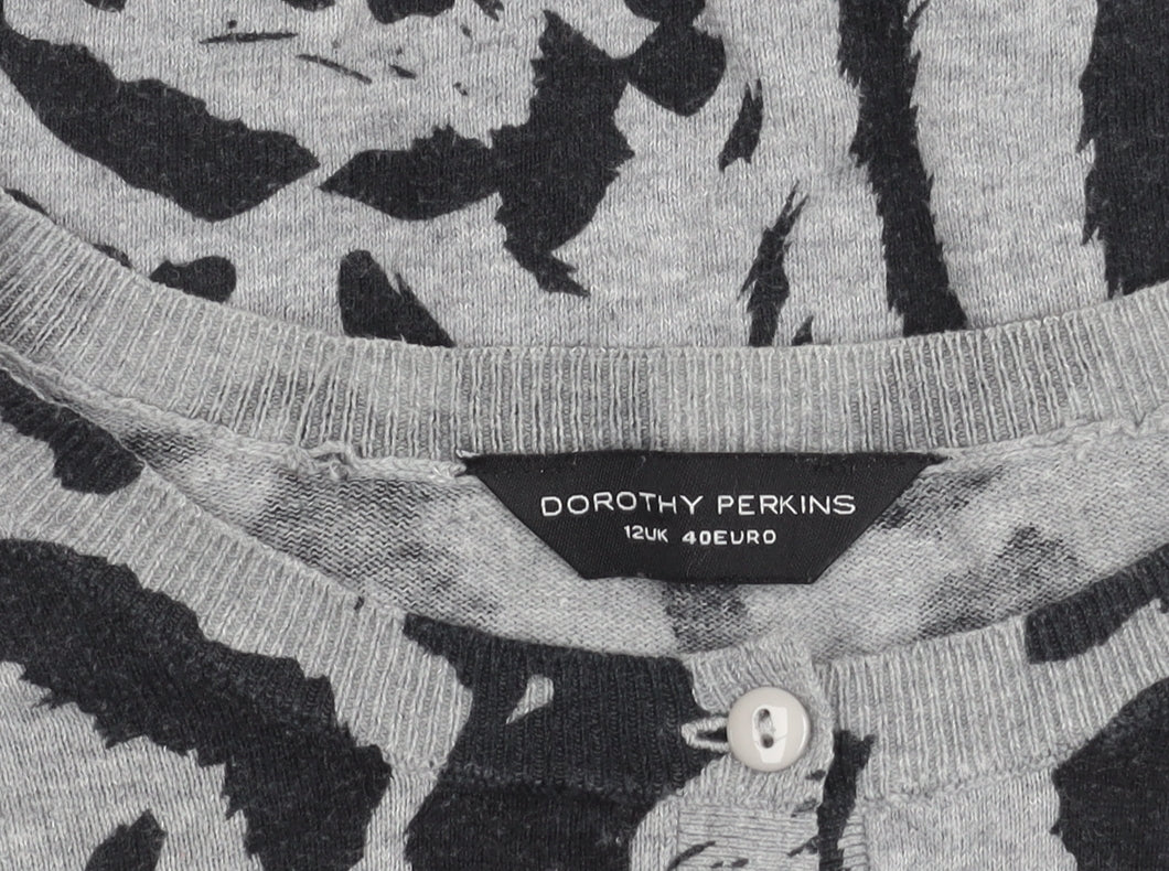 Womens UK Size 12 Dorothy Perkins Grey Cardigan Jumper