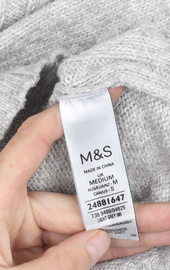 Womens UK Size M Marks and Spencer Grey Pullover Jumper