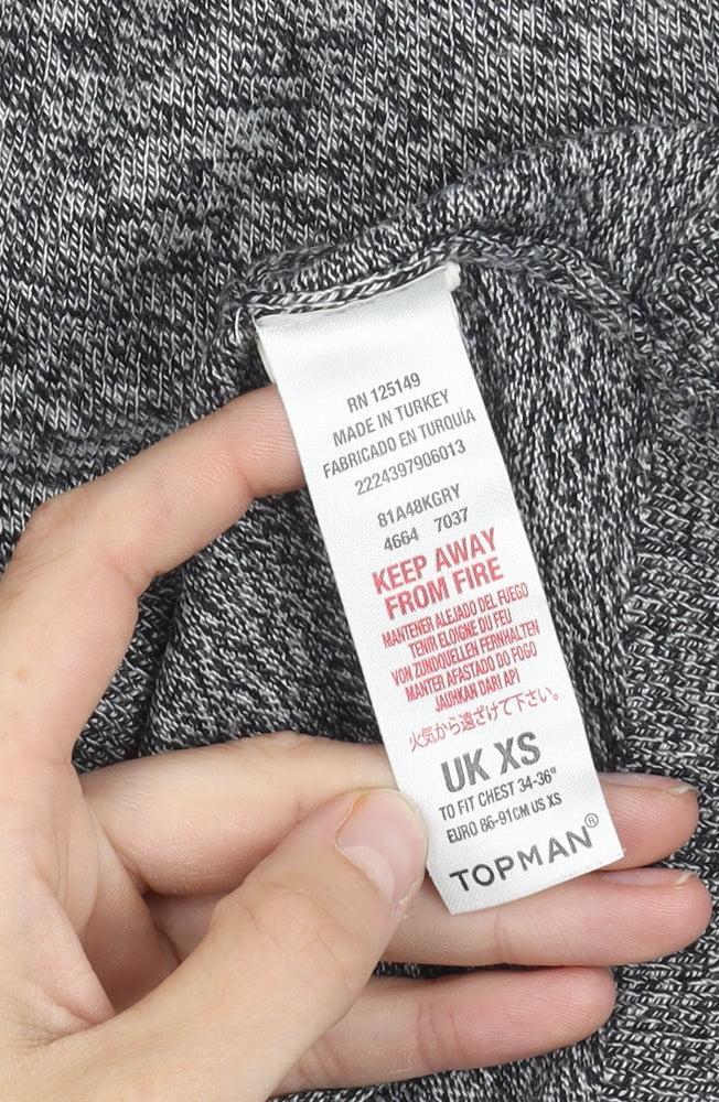 Unisex Adults UK Size XS Topman Grey Jumper Jumper