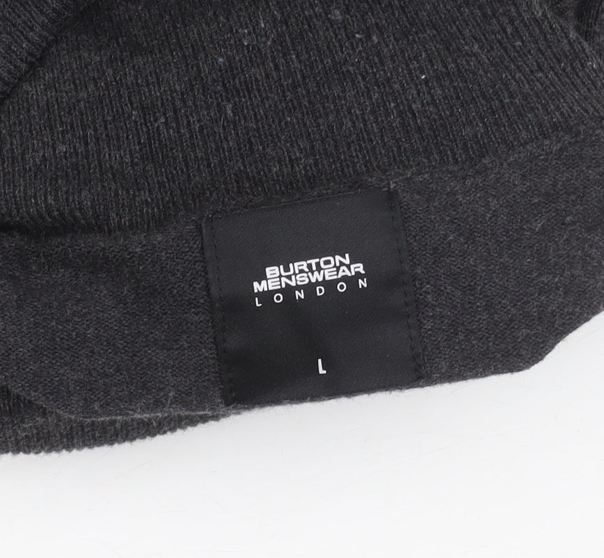 Burton Menswear London Black Mock Neck Pullover