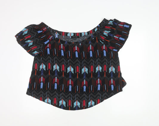 Womens UK Size 16 New Look Multicoloured Cropped Blouse
