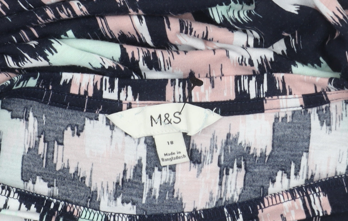 Womens UK Size 18 Marks and Spencer Multicoloured Basic T-Shirt