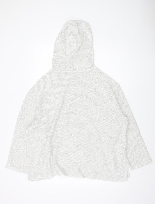 H&M Women's XL White Hooded Jumper, Knit, Casual Style