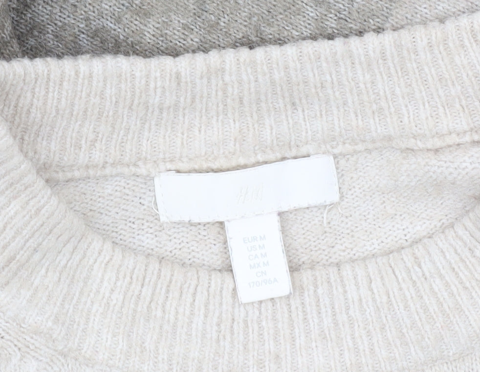 Womens UK Size 14 H&M Beige Pullover Jumper