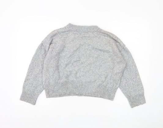 ASOS DESIGN Women's Grey V-Neck Pullover XS