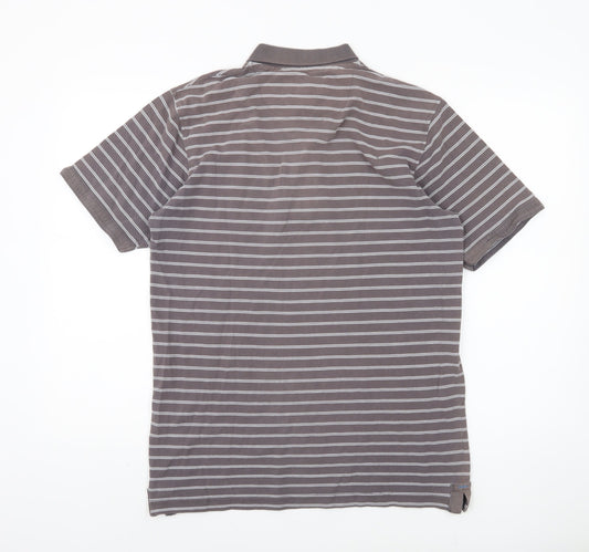 Regatta Men's Brown Striped Polo, Size M, Casual Style
