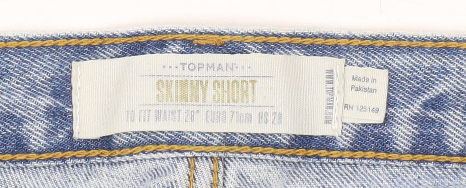 Topman Men's Blue Denim Slim Shorts 28 Casual