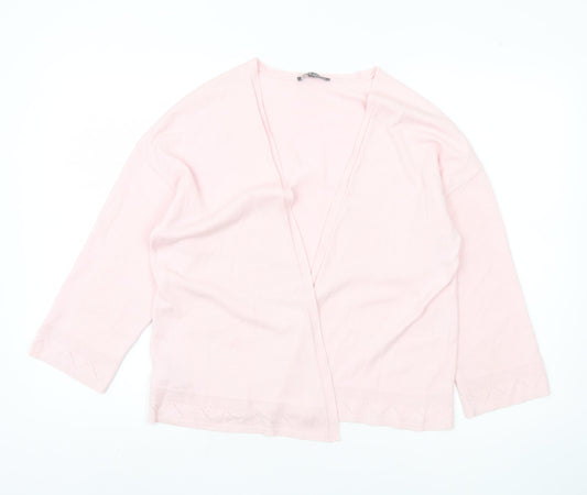 Aura Ashley Women's Pink Open Front Cardigan Size 14