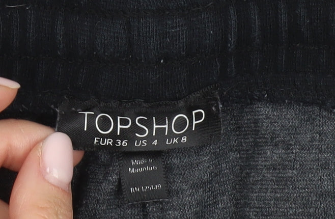 Topshop Women's Black Grey Jogger Trousers Size 8