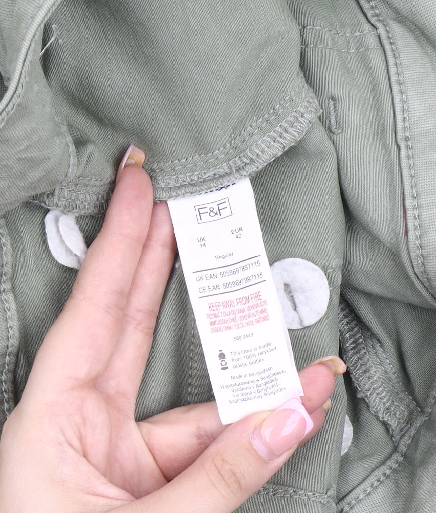 F&F Women's Green Regular Jeans Size 14