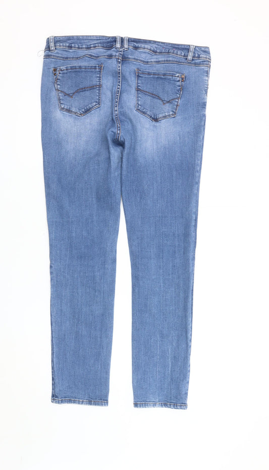 New Look Women's Blue Skinny Jeans Size 16