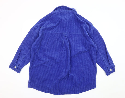 Denim Co. Women's Blue Corduroy Jacket Size L