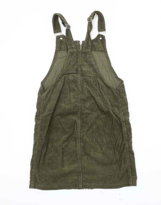 Tu Women’s Green Corduroy Pinafore Dress Size 8