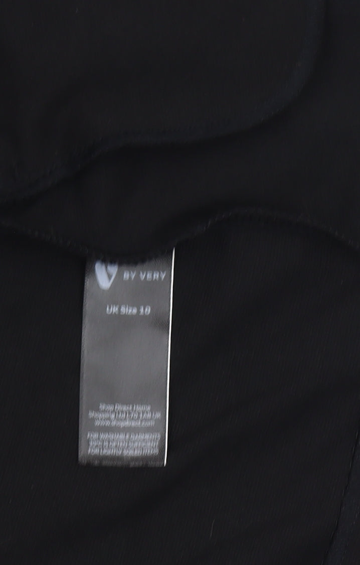 Close-up detail of Very Women's Black Blazer Shawl Collar, size 10