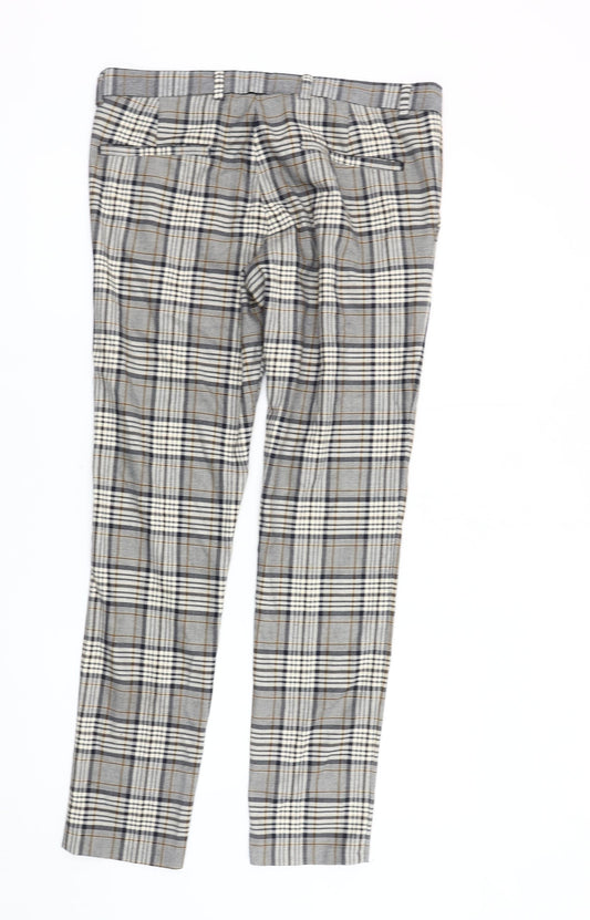 River Island Men's Multicoloured Plaid Trousers 34R